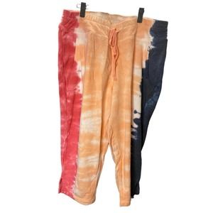 NWT Livi Active Lane Bryant Sweatpants 18/20 Tie Dye Multicolor Pull On Casual
